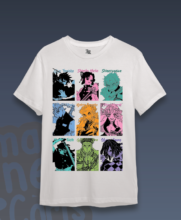 Camiseta de los Pilares de Kimetsu no Yaiba