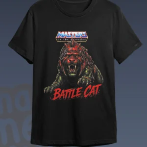 Camiseta Master of the universe Battle Cat negra