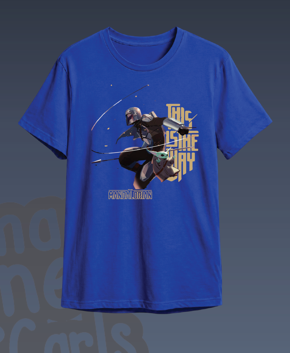 Camiseta Star Wars The Mandalorian and Grogu Azul